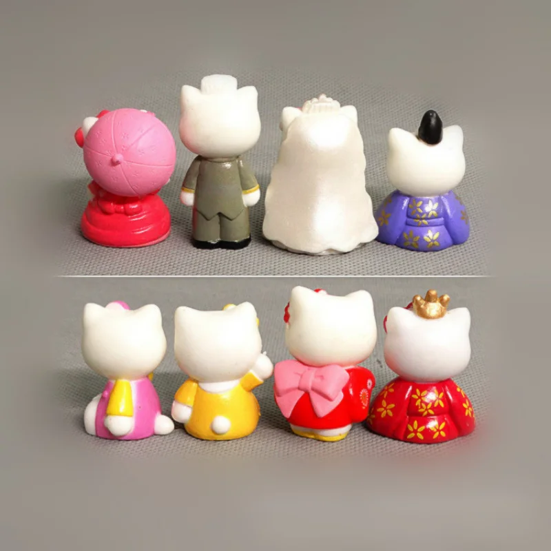אנימה Sanrio דמויות מצוירות הלו קיטי לוויה חתול זוג נשוי דגם צעצוע של בובת דמויות לאסוף קישוטים ילדים מתנות . ' - ' . 1