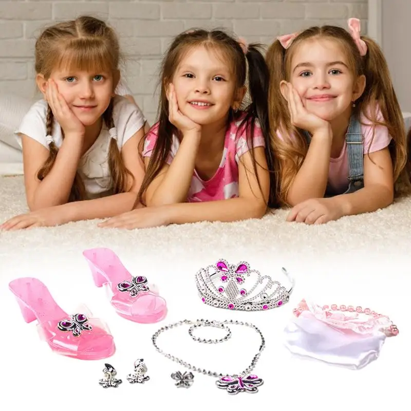הילדים תכשיטים עבור בנות נסיכה להתחפש הכתר נעליים קטנה ילדות קטנות טבעות תכשיטים לשחק במשחק BoutiqueCollection . ' - ' . 1
