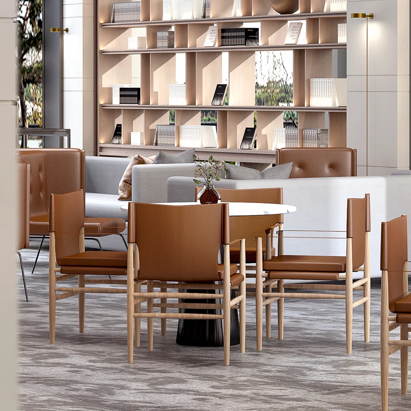 עיצוב כסאות משרדיים מתקדמים עור יוקרה איפור מינימליסטי הכיסא Nordic Lounge יצירתי Sillasn מסעדה רהיטים . ' - ' . 1