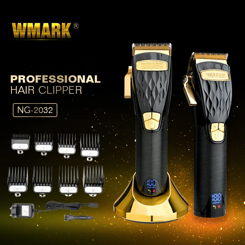 WMARK גוזם שיער חשמלי עם תצוגת LCD 5 מהירות חיתוך אלחוטי שיער קליפר NG-2032 עם להתחדד להב . ' - ' . 3