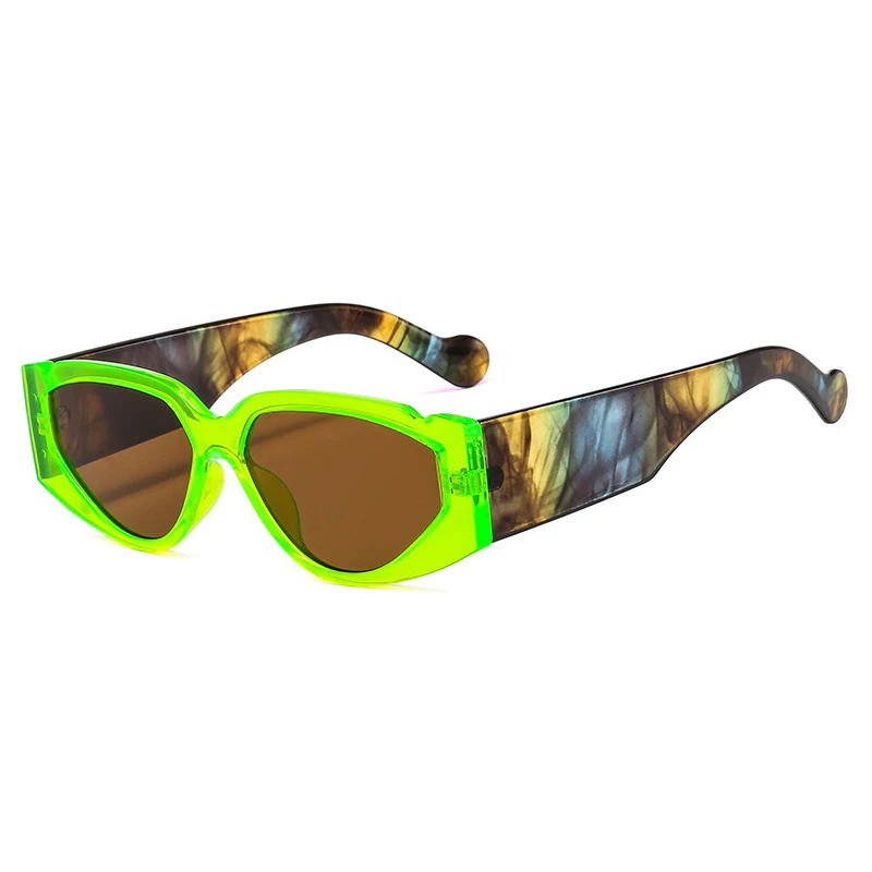 אז&EI אופנה צבעוני עין חתול נשים משקפי שמש ברור הים שיפוע עדשה ניאון ירוק משקפי רטרו גברים משקפי שמש גוונים . ' - ' . 3