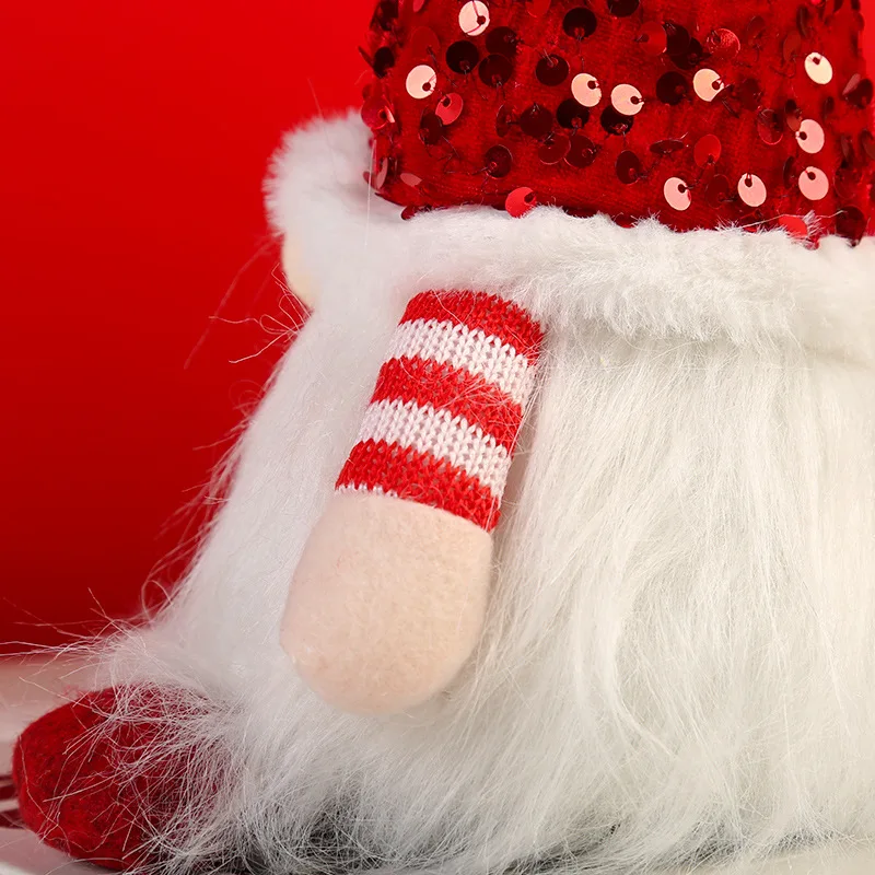 מואר חג המולד Gnome,עבודת יד, כובע פאייטים סקנדינביה שוודית Tomte,אור קטיפתי שדון מתנה מתנה לחג,חג המולד קישוטים . ' - ' . 4