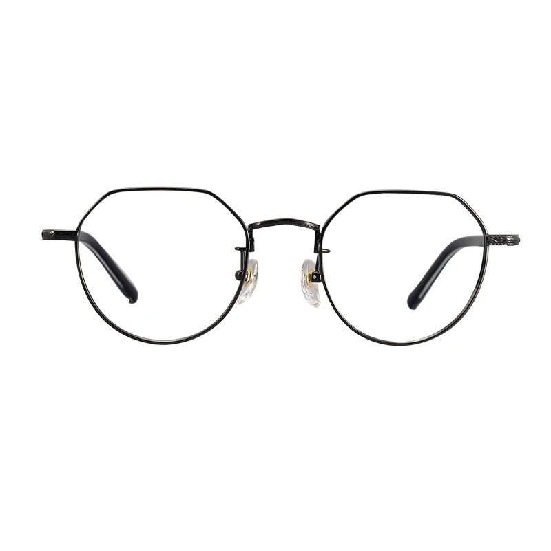 2023 אופנה מצולע מטיטניום טהור מסגרת משקפיים גברים רטרו Ulitalight קוצר ראייה מרשם משקפיים נשים נגד כחול Eyewear . ' - ' . 5