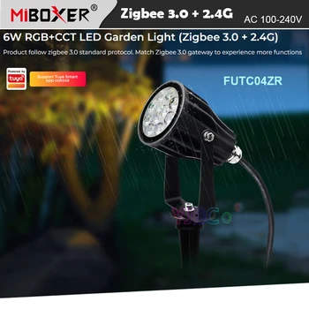 Miboxer FUTC04ZR 2.4 G Zigbee 3.0 6W RGBCCT דשא הובילו המנורה IP66 עמיד למים חיצוני חכם גן אור RF מרחוק/קול/בקרת יישום