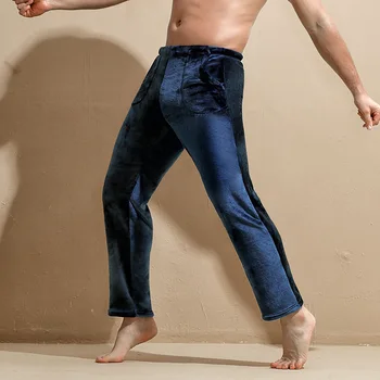 לונג ג 'ון לישון מכנסי פיג' מה גברים תחתונים תרמיים הם פיג ' מות בחלקן התחתון של גברים מכנסיים בגדי חורף חופשי פצוע & Lounge