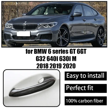 ממש יבש סיבי פחמן המכונית כיסוי ידית הדלת לקצץ ב. מ. וו 6 סדרת GT 6GT G32 640i 630i מ 2018 2019 2020