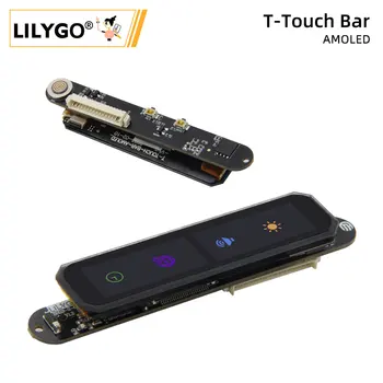 LILYGO® T-Touch בר AMOLED ESP32-S3 צג מגע בר פיתוח המנהלים ESP32-S3R8 מודול אלחוטי מגנטי עגול מחבר USB