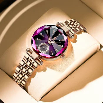 שעון נשים יוקרתי עיצוב תכשיטים רוז זהב פלדה קוורץ שעוני יד עמיד למים מותג האופנה גבירותיי שעונים שוויצרי