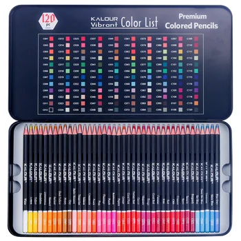Oramile 72/120/180 עפרונות צבעוניים, בסט ממוספר, עם תיבת מתכת - 120 צביעה עפרונות צביעה ספרים - מתנה עבור אמנים