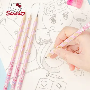 Sanrio כתיבה מלודי הקצב עיפרון סט ורוד חמוד תלמיד עיפרון יצירתי לילדים עיפרון חמוד עפרונות