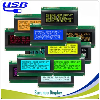 Surenoo LCD2USB USB 204 20X4 2004 אופי מודול LCD מסך תצוגה פנל sutible LCD חכם & AIDA64 עבור DIY PC