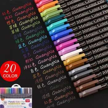 GN 12/20 צבע דור חדש מתכתי צבע צבע עט סימון תלמיד אמנות הציור הרך ראש ראש קשה צבעים, אמנות נייר מכתבים