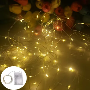 הוביל סוללת AA מופעל חג המולד מנורת 1-10M בחוטים מנורת הנחושת מנורת LED אור הפיות בחצר הגן מסיבת חתונה קישוט