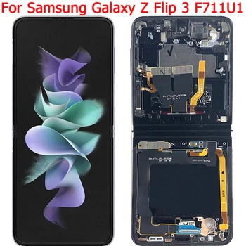 המקורי עבור Samsung Galaxy Z Flip 3 תצוגת מסך LCD עם מסגרת 6.7