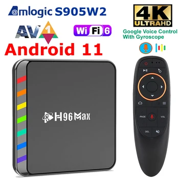 H96 מקס W2-Smart TV Box Android 11 Amlogic S905W2 מקס 4GB RAM 64GB ROM Media Player AV1 BT5.0 WIFI6 4K 3D HDR Set Top Box