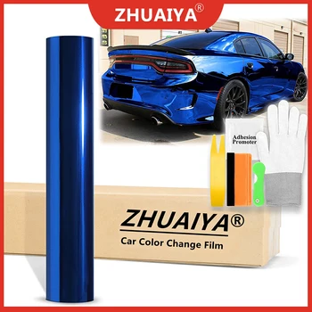 רכב שינוי הצבע הסרט (152cmx18m) שמיים כחולים Supercast Chrome לעטוף ויניל מדבקה רכב רכב אוטומטי אופנוע DIY המדבקה ZHUAIYA