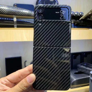 אמיתי חדש Aramid Fiber על Samung Galaxy Z Flip 4 אנטי ליפול סיבי פחמן דק במיוחד Galaxy Z Flip 4 טלפון Case כיסוי