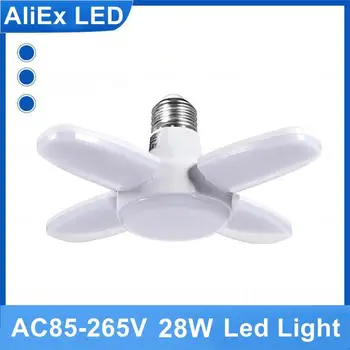 E27 LED הנורה אוהד להב תזמון המנורה 30W AC85-265V מתקפל הנורה Led Lampada הביתה התקרה אור עם שלט רחוק