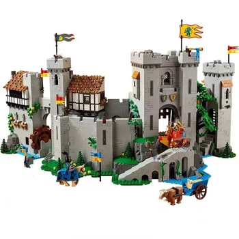 במלאי 10305 מלך האריות טירת אבירים מימי הביניים, טירת מודל אבני הבניין הרכבה לבנים סט צעצועים לילדים מתנה
