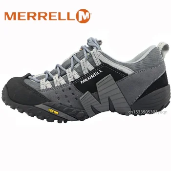 מקורי Merrell גברים של רשת מקורית עור חיצוני נעלי ספורט אדם באיכות גבוהה עמיד הר אנטי להחליק נעלי טיפוס