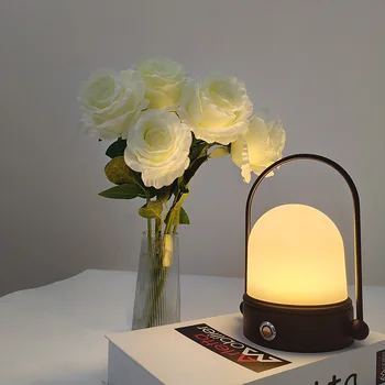 כף יד שולחן מנורות לבן חם מקורה חיצונית קישוט הבית מנורת שולחן LED Stepless עמעום כפתור מגע USB Interfa