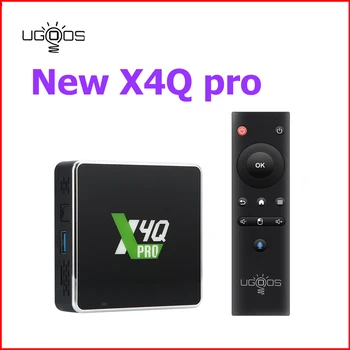 UGOOS X4Q Pro תיבת הטלוויזיה אנדרואיד 11 Winevine L1 Amlogic S905X4 X4Q פלוס תמיכה ב-Google Voice קלט AV1 CEC 1000M BT LPDDR4 X4Q הקוביה