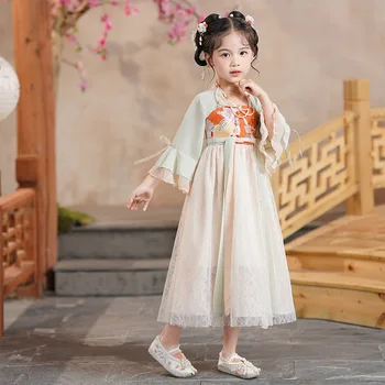 סינית מסורתית ילדה שמלת ילדה Hanfu פיות להתלבש ילדים העתיקה טאנג תחפושת ילדה קטנה שמלת נסיכת שמלת הקיץ
