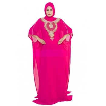 ורוד מרוקאי מלכותי שמלת דובאי שמלת Abaya שמלת החתונה אירופאי ואמריקאי מגמות אופנה