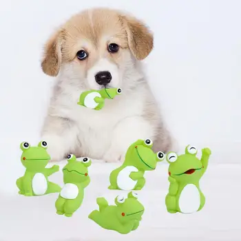 4Pcs מחמד סקוויק צעצועי נשיכה עמיד להפיג שעמום רך במיוחד קריקטורה צפרדע בצורת צעצועים הכלב ללעוס צעצועים ציוד לחיות מחמד