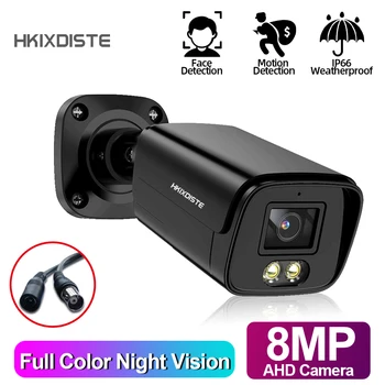 HKIXDISTE יום א מצלמות במעגל סגור, מצלמה 8MP הביתה חיצוני בצבע מלא ראיית לילה אנלוגי מעקב וידאו, מערכת מצלמות DVR BNC XMEYE קאם