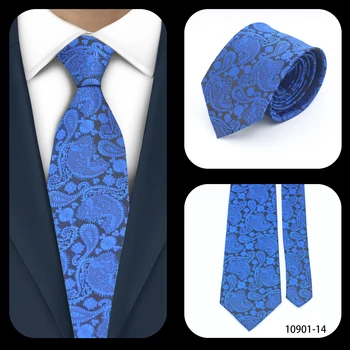 LYL 8CM יוקרה כחול רויאל שחור פייזלי עניבה סלים של גברים אקארד עניבת עסקים מתנות אופנה עניבות משי עבור אורחי החתונה