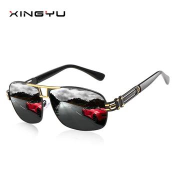 XINGYU החדשים גברים מקוטב UV400 גדול מסגרת משקפי שמש עדשות שחורות זכר רטרו דיג משקפי נהיגה okulary Gafas דה סול