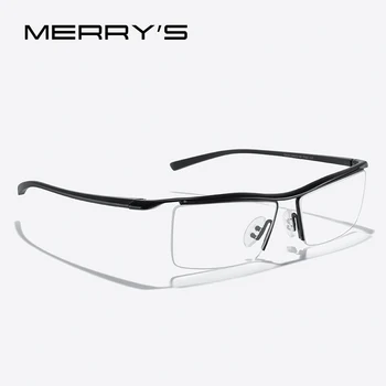 MERRYS עיצוב גברים אופטי מסגרות משקפיים מתלה מסחרי משקפיים אופנה משקפיים מסגרת קוצר ראיה טיטניום חצי מסגרת S441