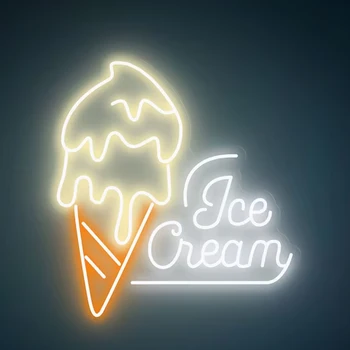 גלידה ניאון אור ניאון מותאם אישית עבור חנות הגלידה פתח ניאון עיצוב חדר קישוט מזון מנורת לילה