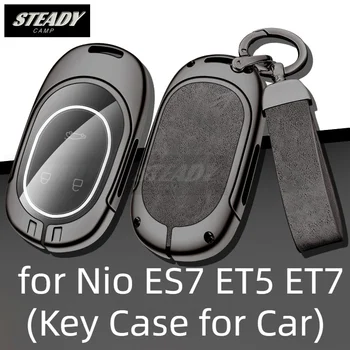 סגסוגת אבץ מפתח הרכב במקרה כיסוי מלא עבור Nio ES7 ET5 ET7 מתכת מגן מעטפת מחזיק מפתחות Keyless תיק אבזם אביזרי רכב