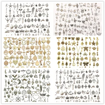 300pcs/הרבה זהב, צבע כסף קמעות בעלי חיים חרקים מלאכה להבין את התליון על DIY-שרשרת עגיל מתכת ליצירת תכשיטים 5mmx35mm
