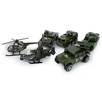 6PCS ילדים מתנה סטטי להציג 6PCS צעצוע מפלסטיק צבאי Playset בניית מודל ערכות חייל אביזרים מיכל דגם