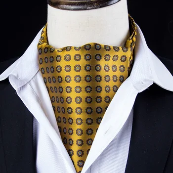 Linbaiway פוליאסטר עניבות עבור Mens חליפת החתונה עניבה העניבה אסקוט Self עניבה Gravatas פארא Homen טוקסידו אסקוט צוואר עניבה