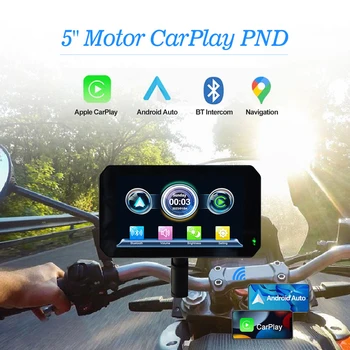 5 אינץ אופנוע ניווט GPS IPX7 עמיד למים אופנוע אלחוטית Apple CarPlay / אנדרואיד אוטומטי נייד אופנוע GPS מסך