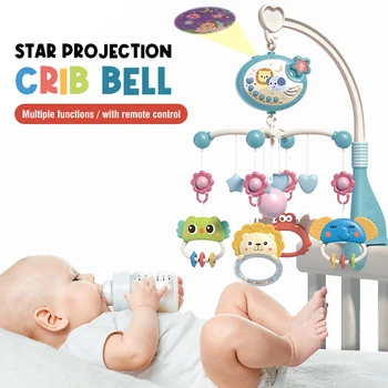 כוכב הקרנה העריסה בל התינוק אוניברסלי מטלטלין חשמלי עם אור 0-6 חודשים הרך הנולד המיטה בל צעצועים עבור פעוטות מתנות