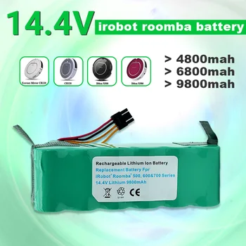 Batterie 14.4 V 4.8 אה 6.8 אה 9.8 אה לשפוך Kitfort KT504 Haier T322 T321 T320 T325 פנדה X500 X580 Ecovacs המראה CR120 Dibea X500