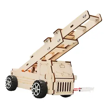 עץ ניסוי מדעי ערכות הידראולי דגם צעצוע הרכבה מנוע חשמלי משאית צעצוע מעץ אש משאית לכל הגילאים מעל 12