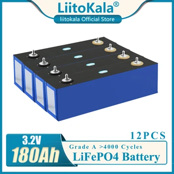 12PCS LiitoKala 3.2 v 180Ah סוללת ליתיום עמוק 4000 מחזור עבור diy 12v 24v 36V 48V אנרגיה סולארית, אחסון RV לוח סולארי הקרוואן
