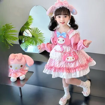 בנות דיסני מרלו שמלת נסיכה 2023 סתיו ילדה קטנה לוליטה Pompen השמלה הולדת של ילדים להתלבש