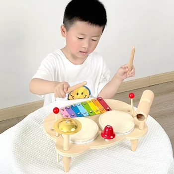 צעצוע מעניין הקשה, צעצועים מצחיק מכשירי מוסיקה קסילופון מוסיקלי עץ הפעוט