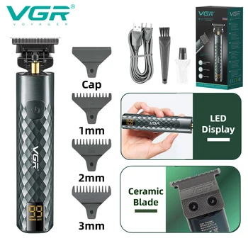 VGR שיער גוזם שיער מקצועי קליפר מתכת שיער מכונת חיתוך נטענת חשמלית אפס מכונת חיתוך לגברים V-077