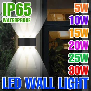 Led אור הקיר מודרני סגנון חיים עיצוב הבית קיר תאורה AC85-265V Led IP65 עמיד למים חיצוני תאורת גן מנורת קיר