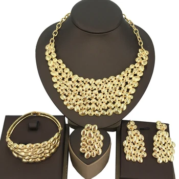 Yuminglai דובאי סט התכשיטים הברזילאי תכשיטי זהב איטלקי 18 k זהב ציפוי תכשיטים גדול להגדיר FHK14854