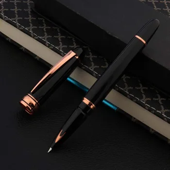 יוקרה יאנג שנג 6100 עט נובע ממתכת עט דיו שחור, רוז זהב ממיר מילוי נייר משרדי, ציוד לביה 