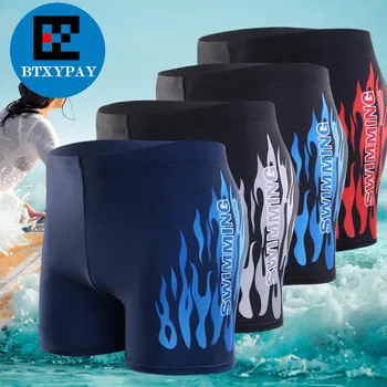 גברים לשחות מכנסיים קצרים מירוץ בגד ים בגדי ים לשחות תחתונים לנשימה בגדי ים להבה בוקסר מכנסי גלישה 4XL חצרות גדולות